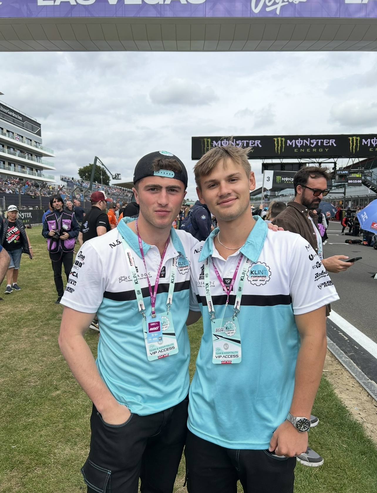 1NE x Klint team on the grid at the 2024 Silverstone MotoGP